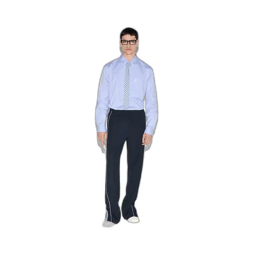 Embroidered Wool Twill Pant
