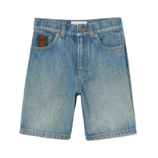 Children's Denim Shorts With Web