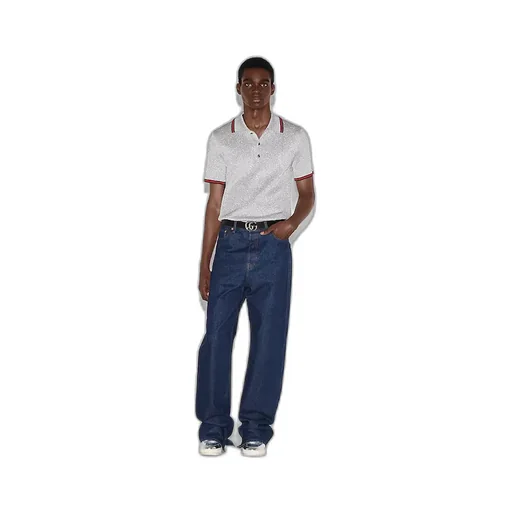 Lamé Knit Polo Shirt