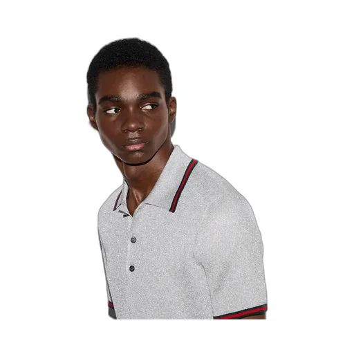 Lamé Knit Polo Shirt