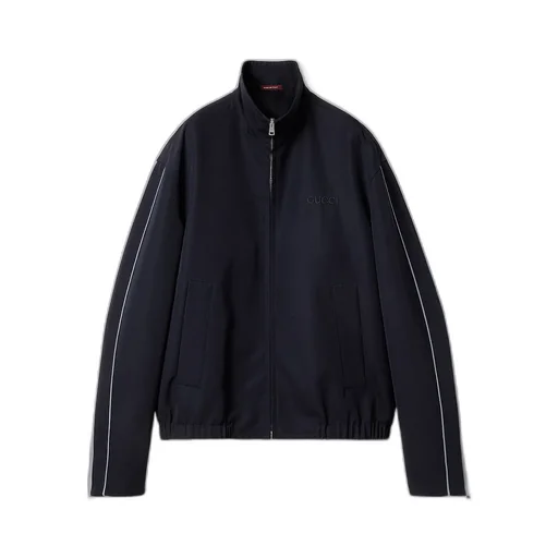 Embroidered Wool Twill Jacket