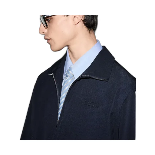 Embroidered Wool Twill Jacket