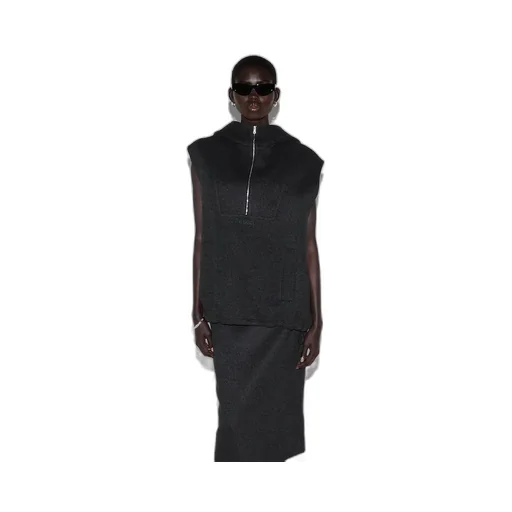 Embroidered Wool Silk Hooded Gilet