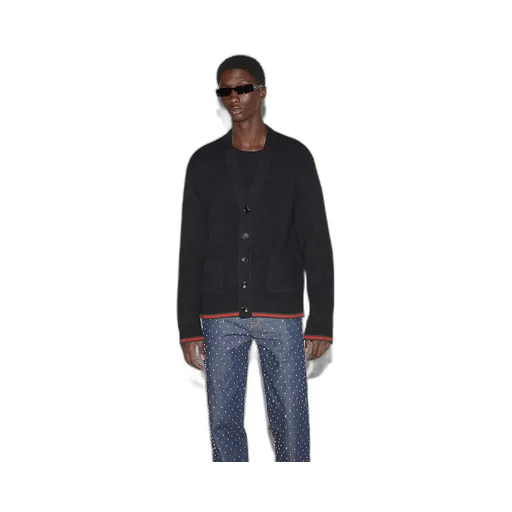 Wool Cashmere Rib Knit Cardigan