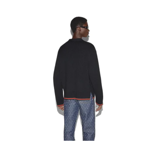 Wool Cashmere Rib Knit Cardigan