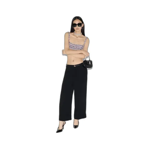 Embroidered Viscose Sable Trouser