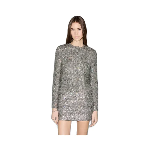 Embroidered Gg Wool Tweed Jacket