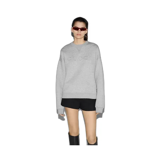 Cotton Jersey Embossed Sweatshirt
