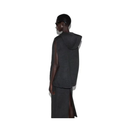 Embroidered Wool Silk Hooded Gilet