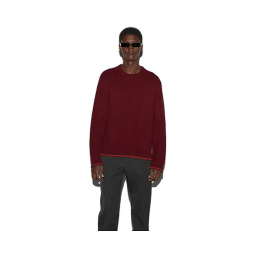 Wool Cashmere Rib Knit Sweater