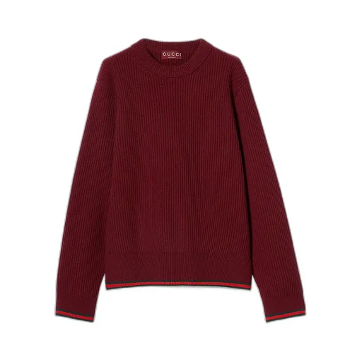 Wool Cashmere Rib Knit Sweater