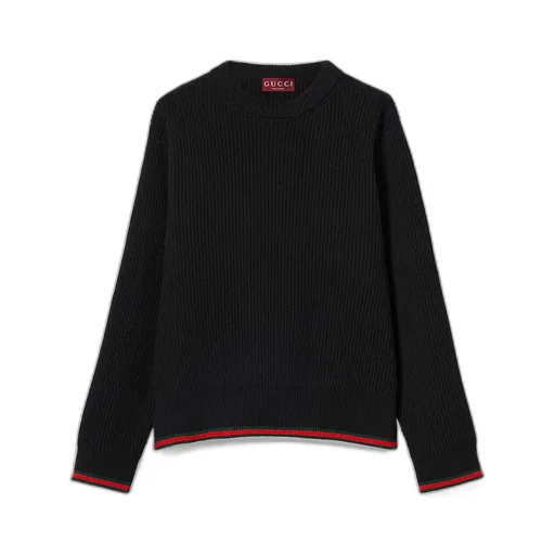 Wool Cashmere Rib Knit Sweater