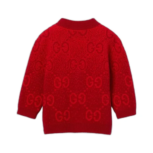 Baby Gg Wool Jacquard Cardigan