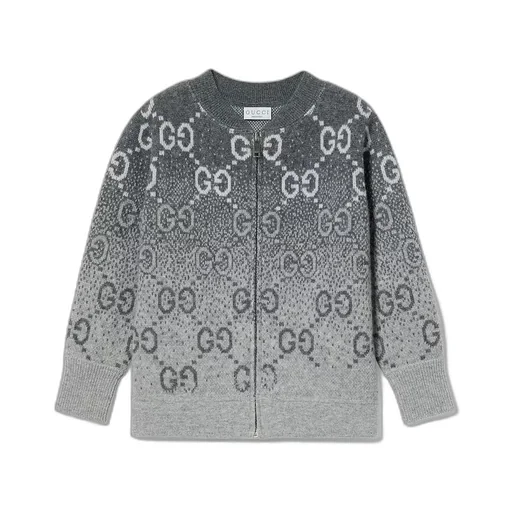 Children's Gg Wool Jacquard Cardigan