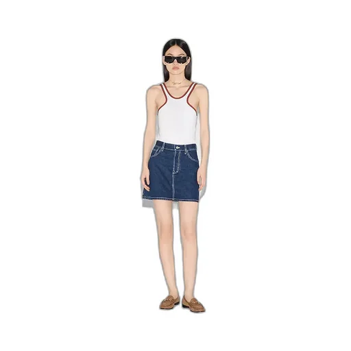 Mini Lasered Denim Skirt