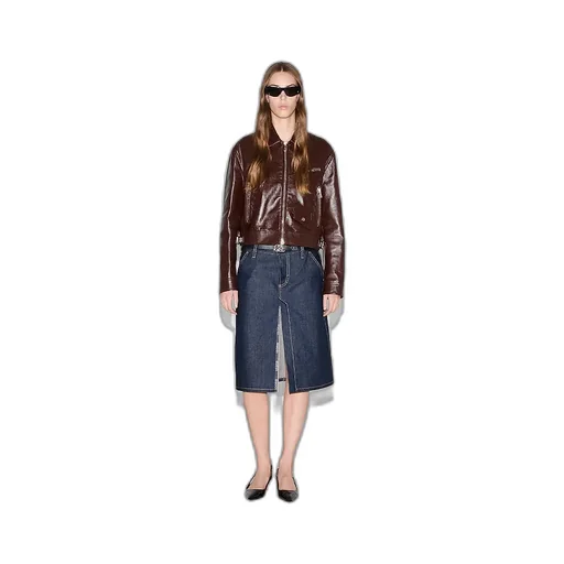 Mid-Length Denim Skirt