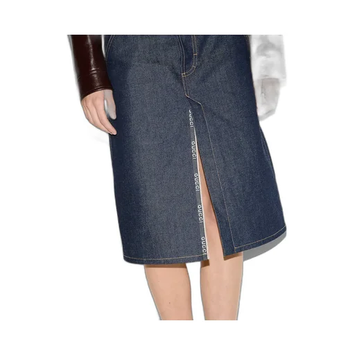 Mid-Length Denim Skirt