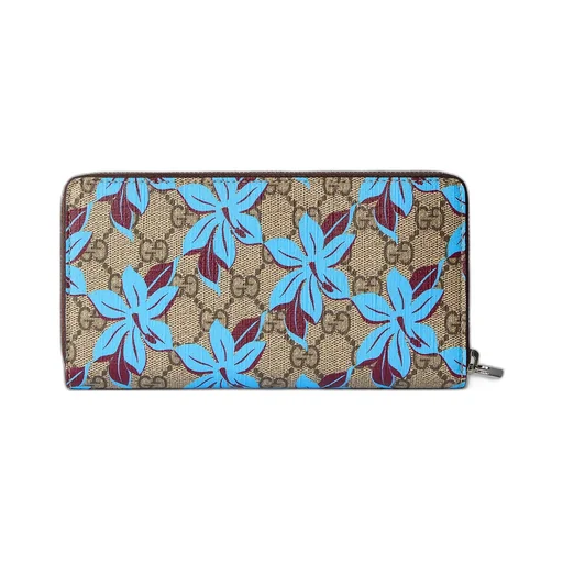 Gg Printed Zip Around Wallet