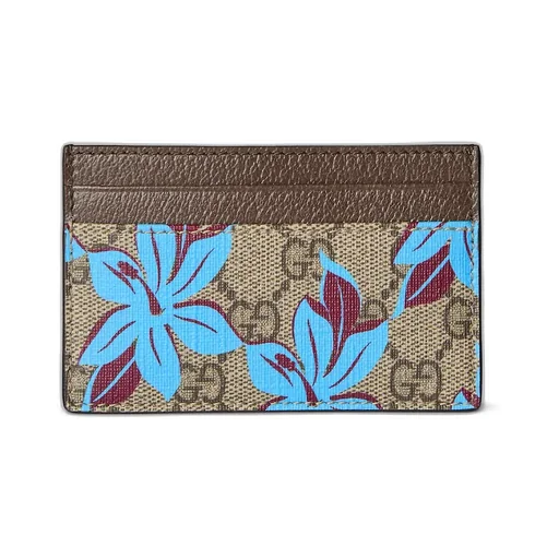 Gg Printed Card Case Wallet