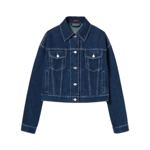 Relaxed Cropped Fit Denim Jacket