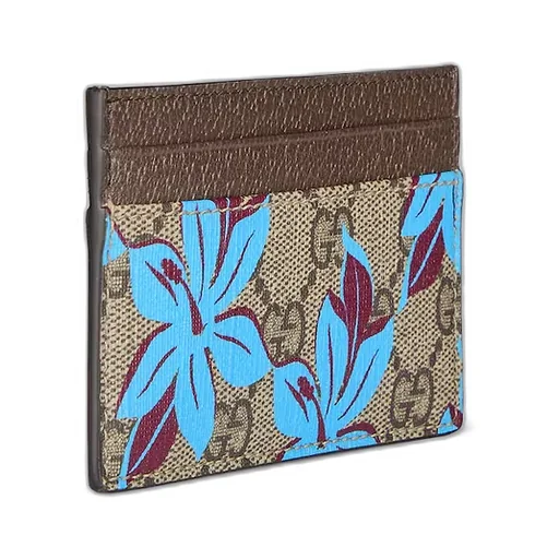 Gg Printed Card Case Wallet