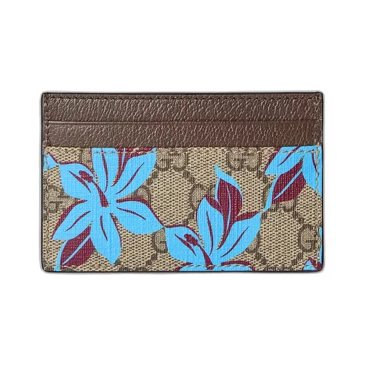 Gg Printed Card Case Wallet