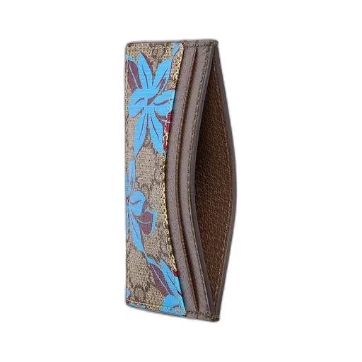 Gg Printed Card Case Wallet