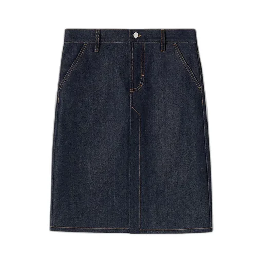 Mid-Length Denim Skirt