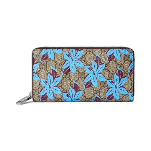 Gg Printed Zip Around Wallet