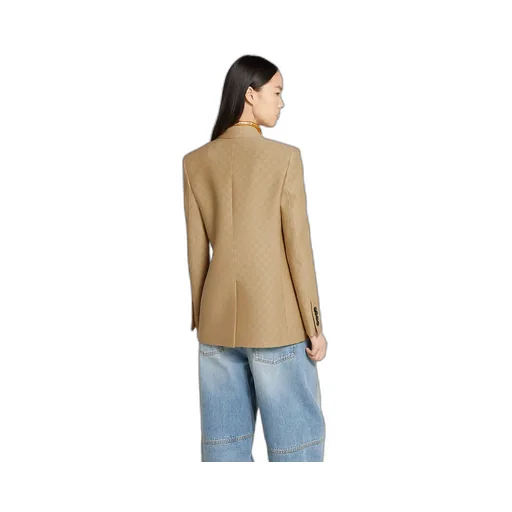 Gg Silk Wool CrÊPe Jacquard Jacket