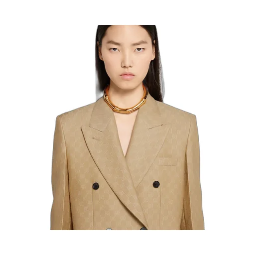 Gg Silk Wool CrÊPe Jacquard Jacket