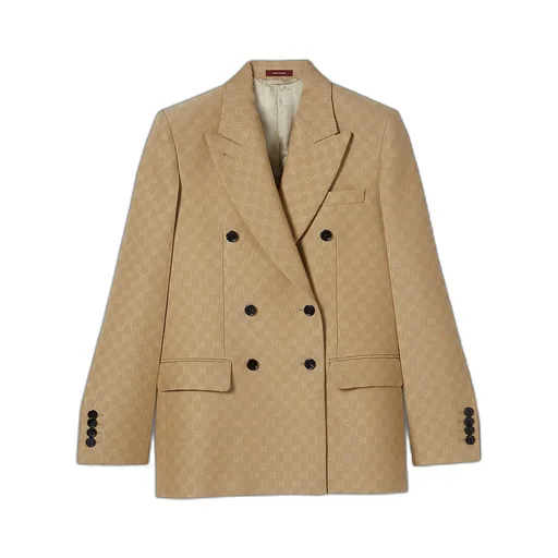 Gg Silk Wool CrÊPe Jacquard Jacket