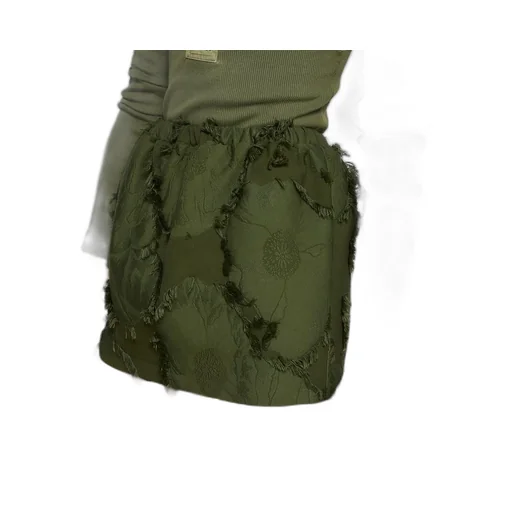 Wool Blend Fil Coupé Mini Skirt