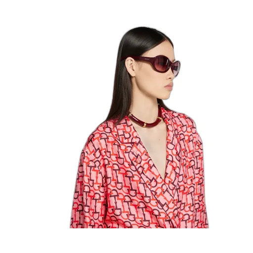 Printed Silk Shirt With Self-Tie