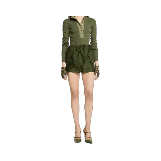 Wool Blend Fil Coupé Mini Skirt