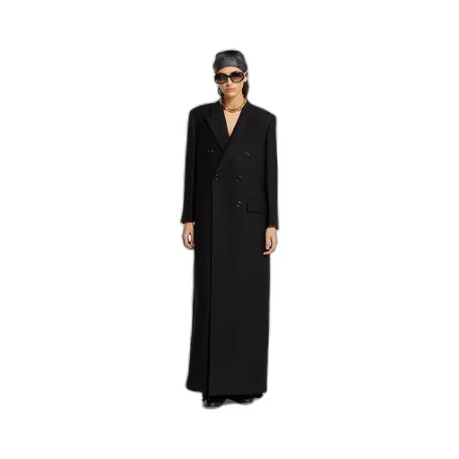 Gg Silk Wool CrÊPe Double-Breasted Coat