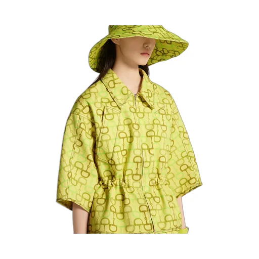 Printed Short Sleeve Boxy Jacket