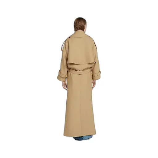 Gg CrÊPe Silk Wool Double-Breasted Coat