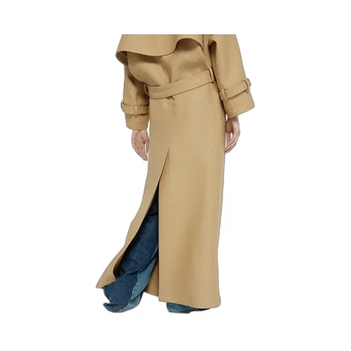 Gg CrÊPe Silk Wool Double-Breasted Coat