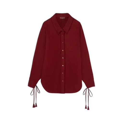Cotton Poplin Shirt With Tie