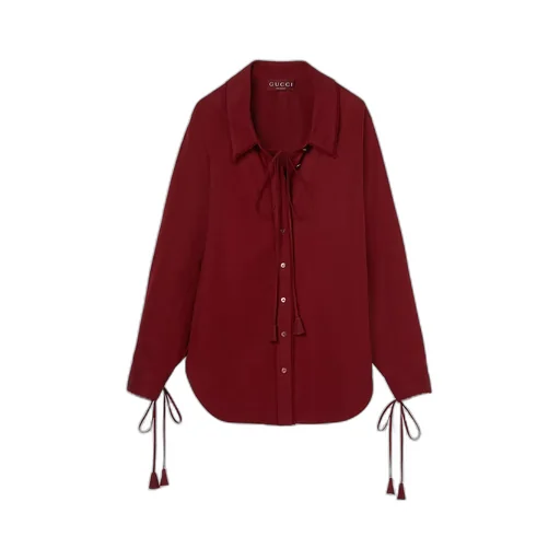 Cotton Poplin Shirt With Tie