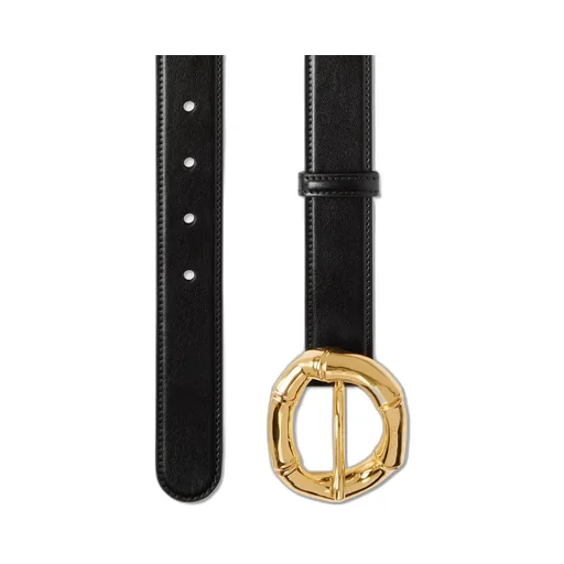 Belt With Round Bamboo Buckle