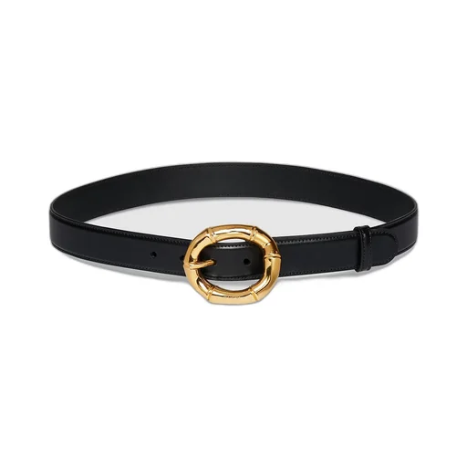 Belt With Round Bamboo Buckle