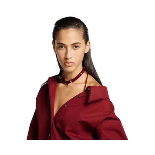 Cotton Poplin Shirt With Tie