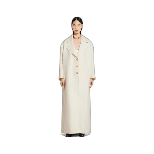 Gg Silk Wool CrÊPe Single-Breasted Coat