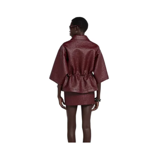 Diagonal Wool Short Sleeve Jacket