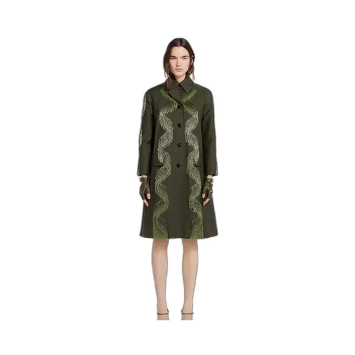 Wool Coat With Beaded Fringe