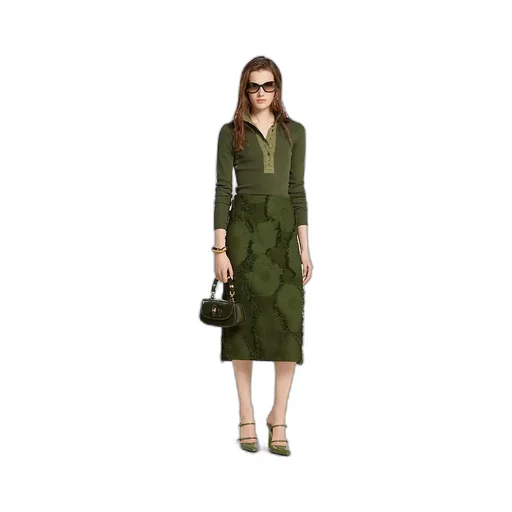 Cotton Wool Blend Mid-Length Skirt