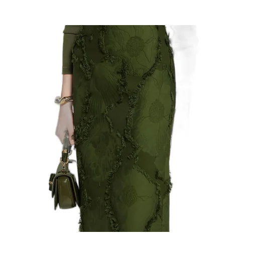 Cotton Wool Blend Mid-Length Skirt