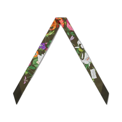 Printed Silk Twill Neck Bow